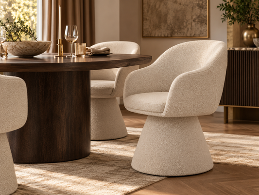 Beige Swivel Dining Chair — Set of 4