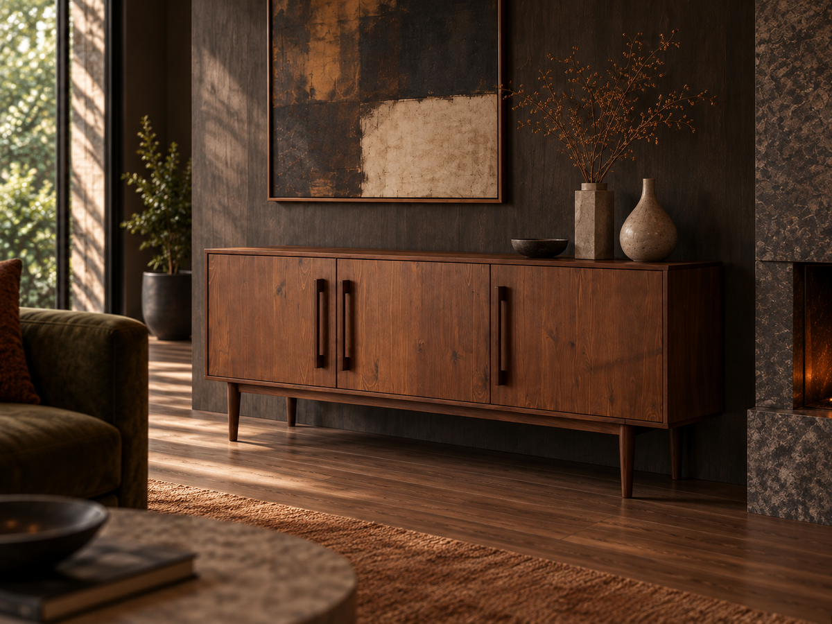 Pine wood Sideboard with Doors