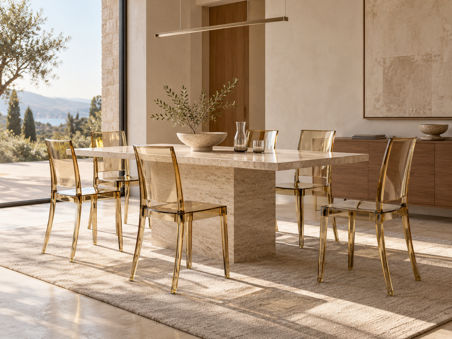 Lucienne Transparent Dining Chair Set of 4