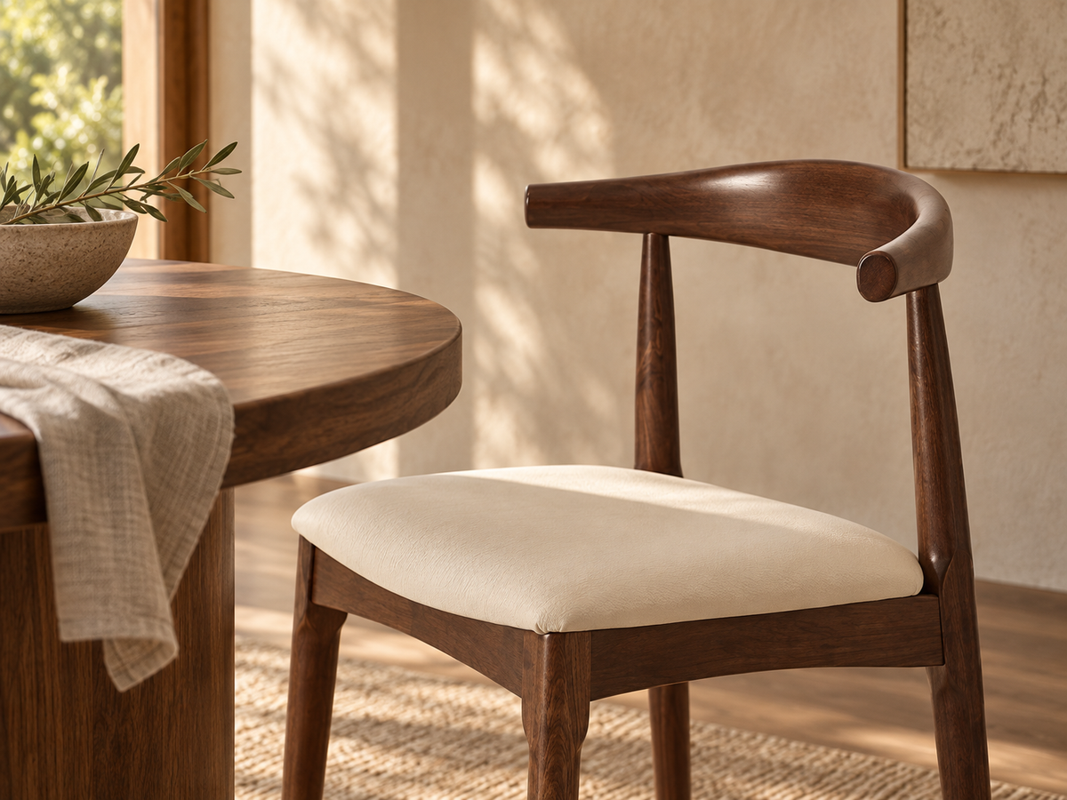 Upholstered Wooden with PU leather Chair