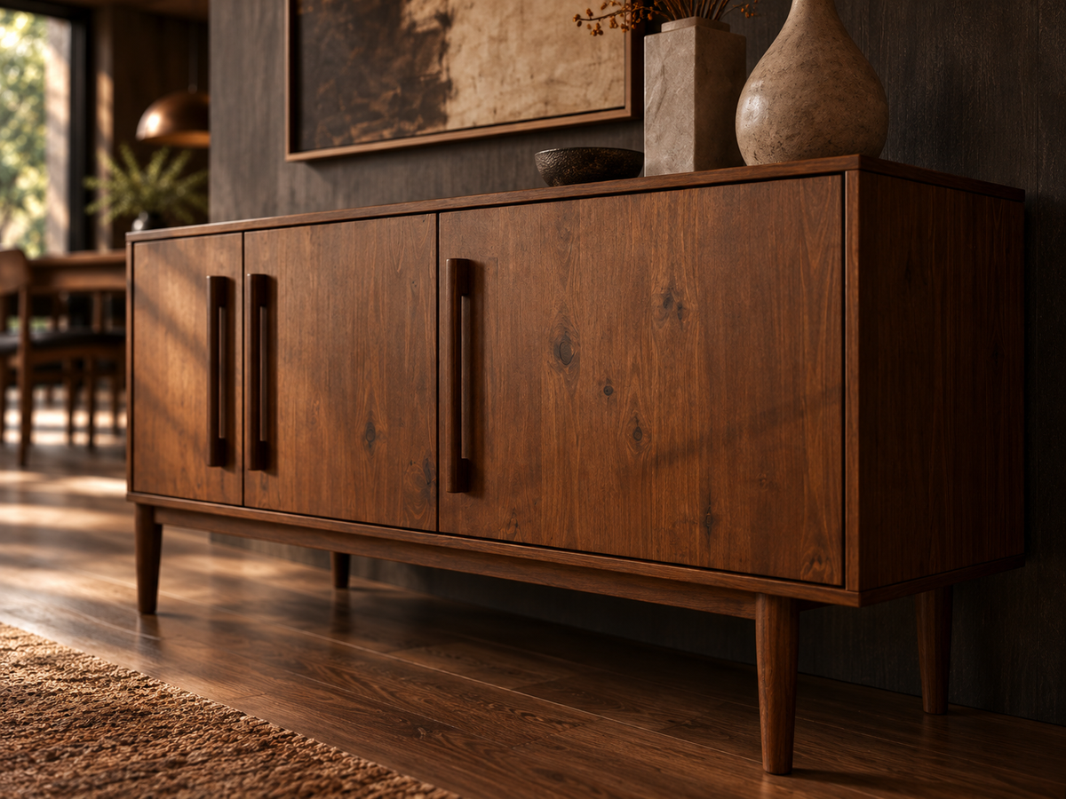 Pine wood Sideboard with Doors