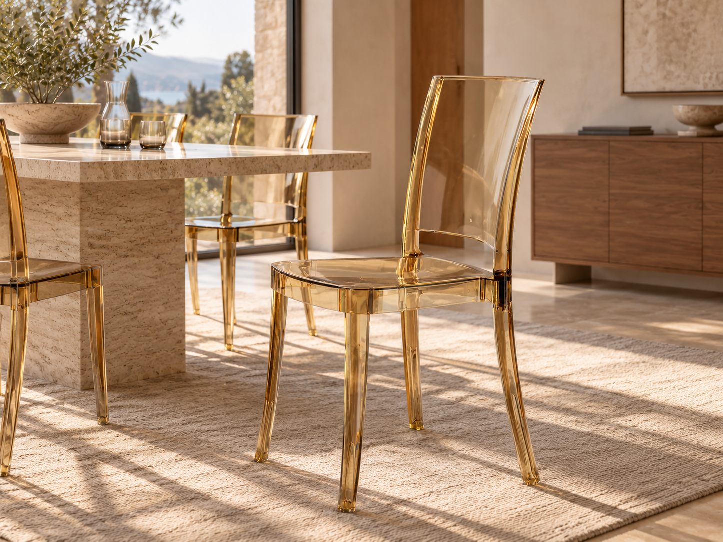 Lucienne Transparent Dining Chair Set of 4