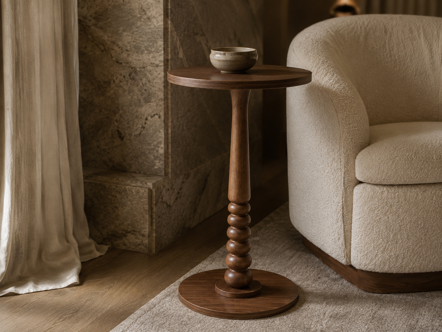 Decorative Round Wooden Side Table