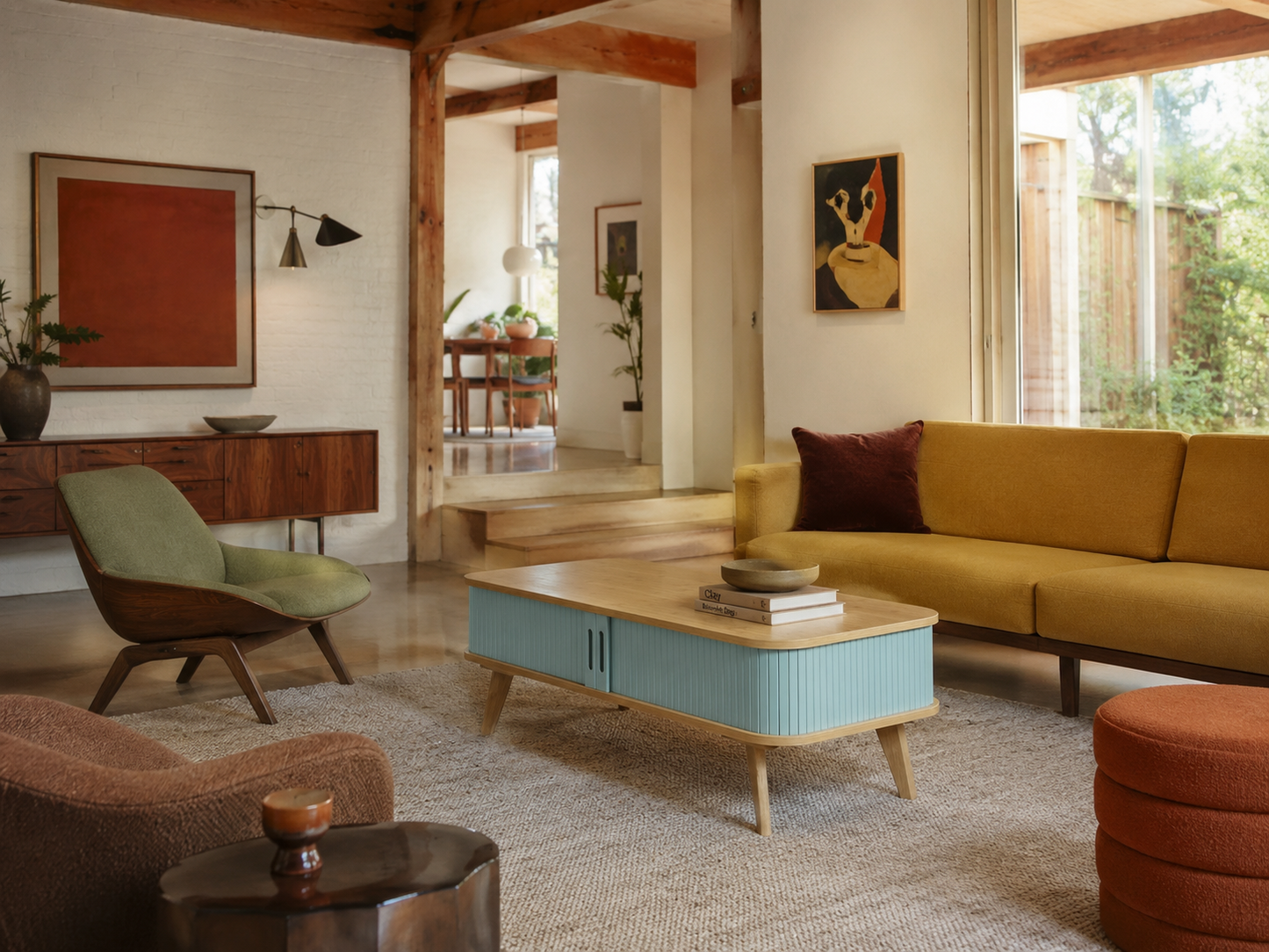 Bamboo Coffee Table with compartement