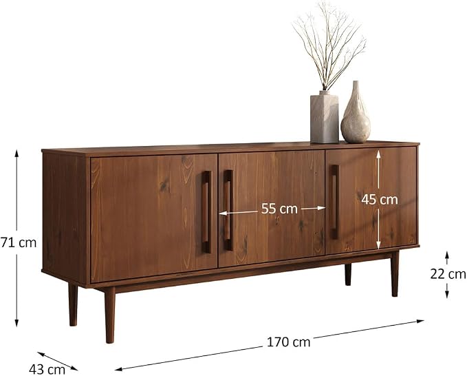 Pine wood Sideboard with Doors
