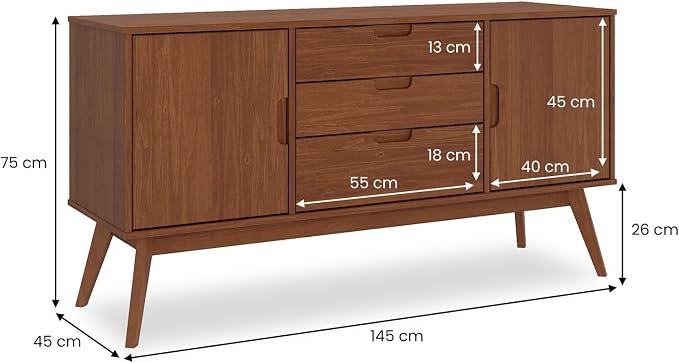 Tivoli Scandinavian Sideboard — Chestnut Brown