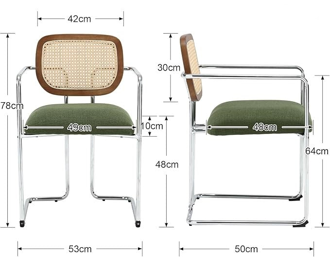 Upholstered Mid-Century Dining Chair - Set of 2