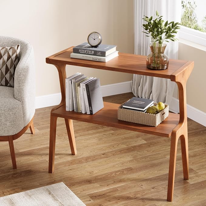 Wood 2-Tier Console Table
